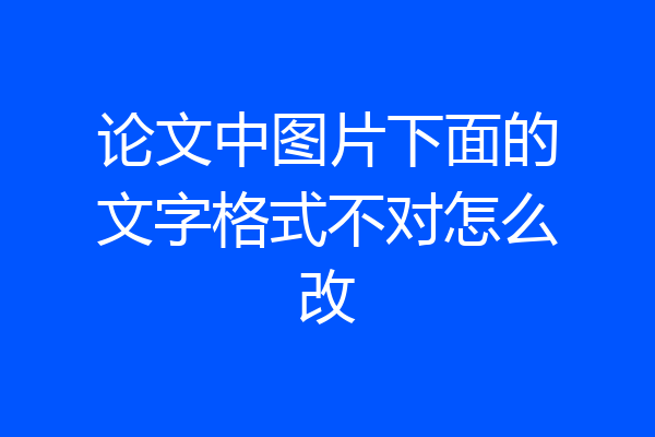 论文中图片下面的文字格式不对怎么改