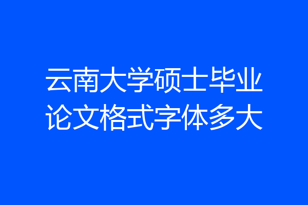 云南大学硕士毕业论文格式字体多大