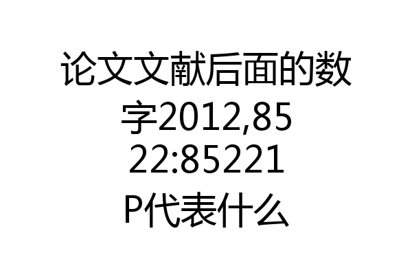 论文文献后面的数字2012,8522:85221P代表什么