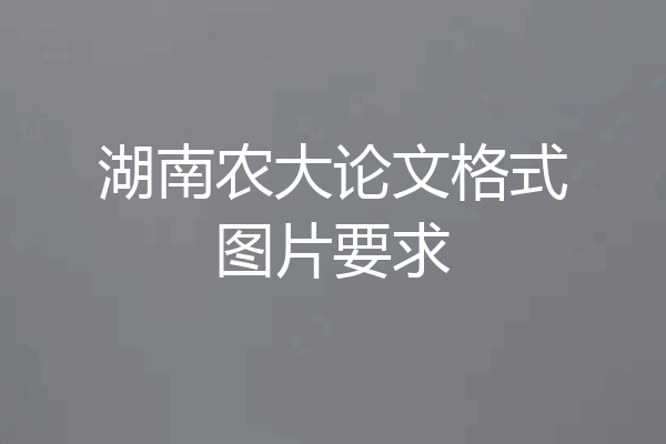 湖南农大论文格式图片要求