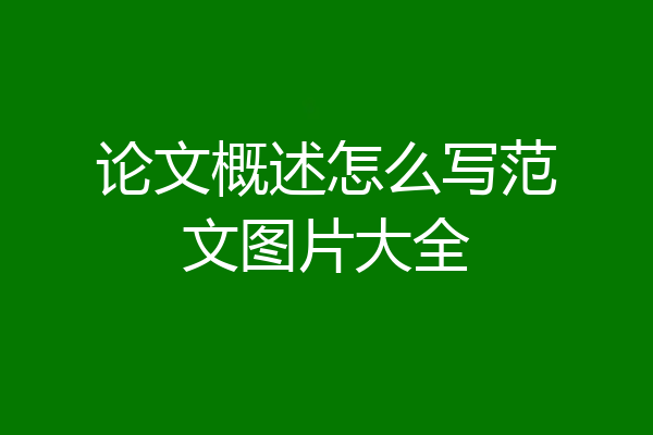 论文概述怎么写范文图片大全
