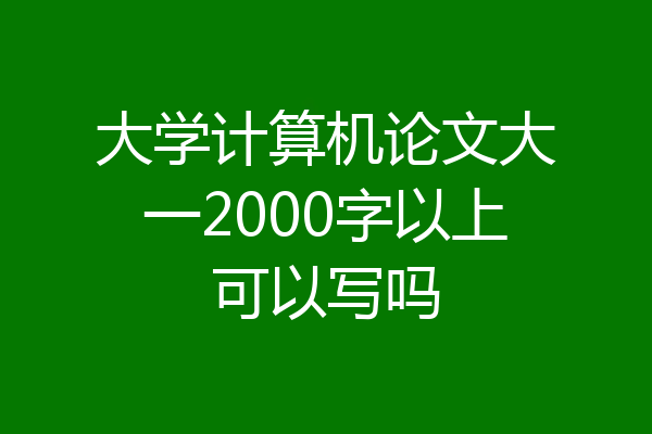 大学计算机论文大一2000字以上可以写吗