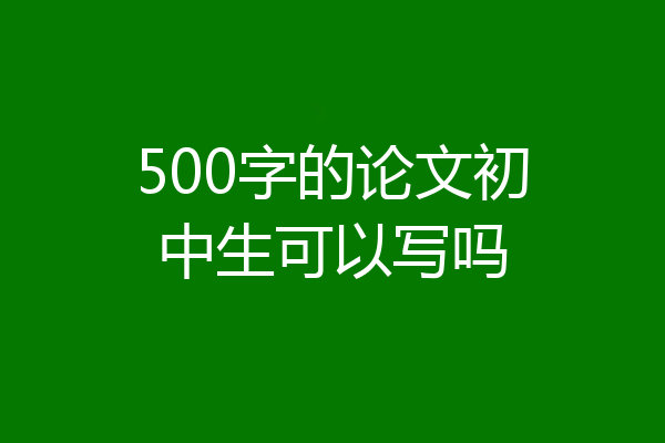 500字的论文初中生可以写吗