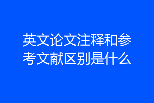 英文论文注释和参考文献区别是什么