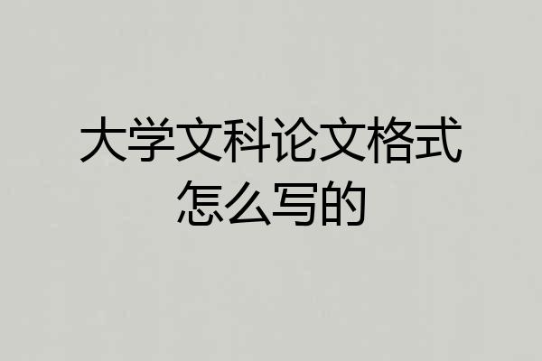 大学文科论文格式怎么写的