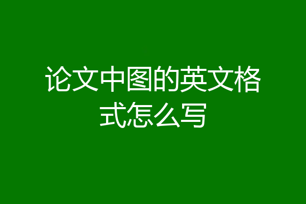 论文中图的英文格式怎么写