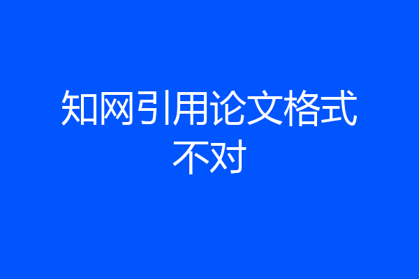 知网引用论文格式不对