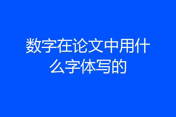 数字在论文中用什么字体写的