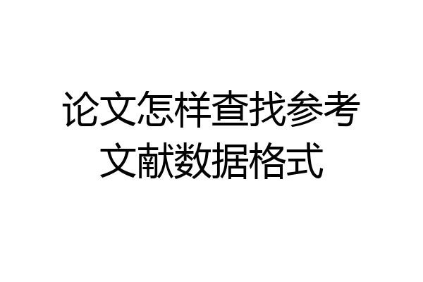 论文怎样查找参考文献数据格式