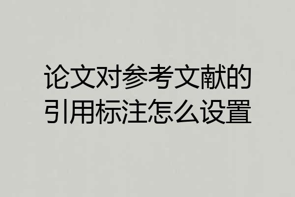 论文对参考文献的引用标注怎么设置