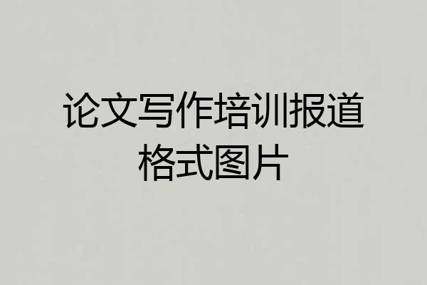 论文写作培训报道格式图片
