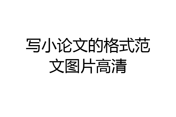 写小论文的格式范文图片高清