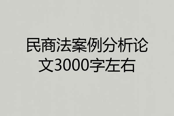 民商法案例分析论文3000字左右