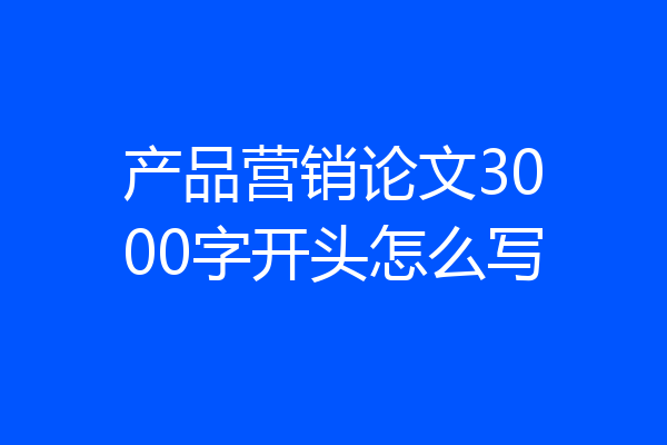 产品营销论文3000字开头怎么写