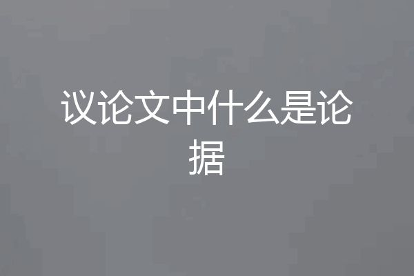 议论文中什么是论据