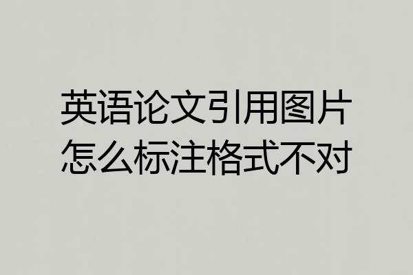 英语论文引用图片怎么标注格式不对