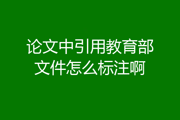 论文中引用教育部文件怎么标注啊