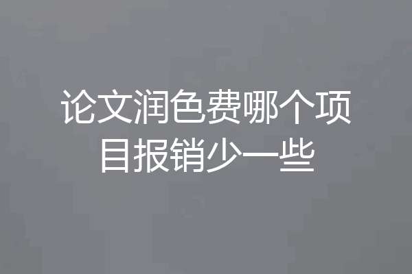论文润色费哪个项目报销少一些