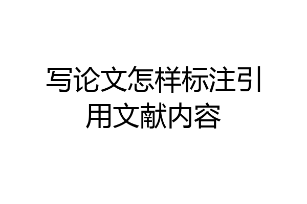 写论文怎样标注引用文献内容