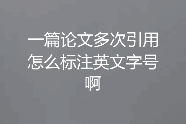 一篇论文多次引用怎么标注英文字号啊