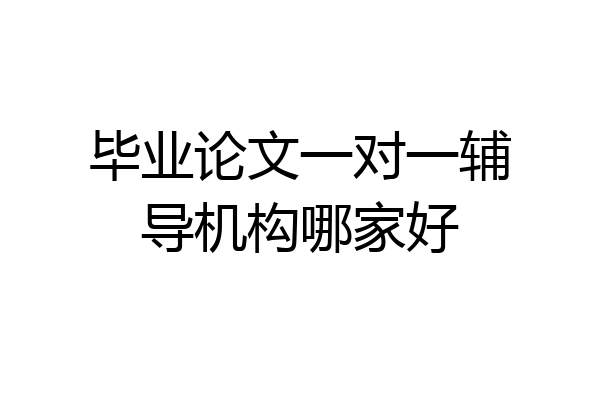毕业论文一对一辅导机构哪家好