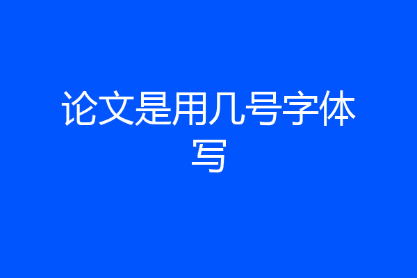 论文是用几号字体写