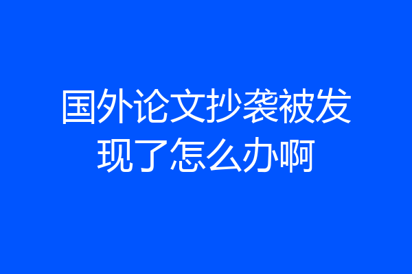国外论文抄袭被发现了怎么办啊