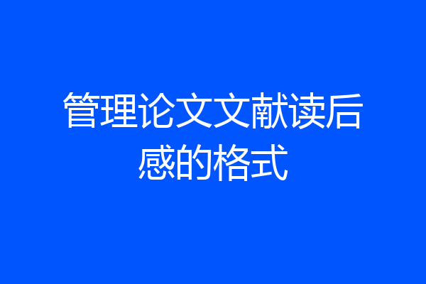 管理论文文献读后感的格式