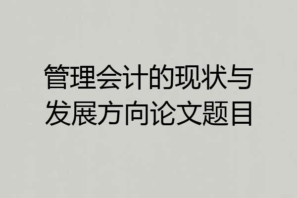 管理会计的现状与发展方向论文题目