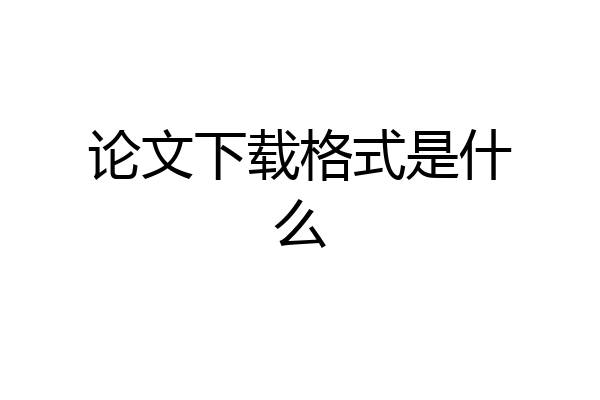 论文下载格式是什么