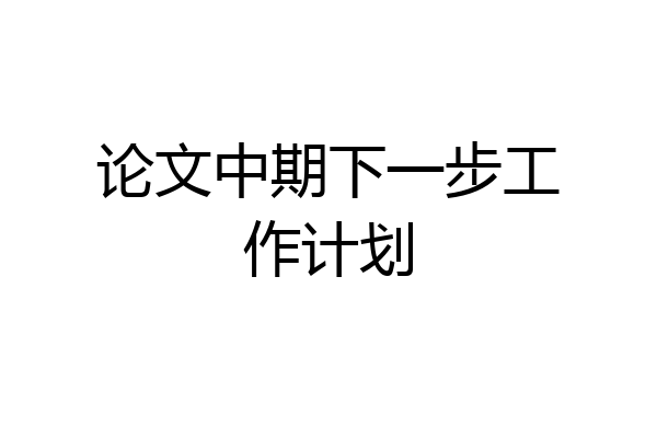 论文中期下一步工作计划