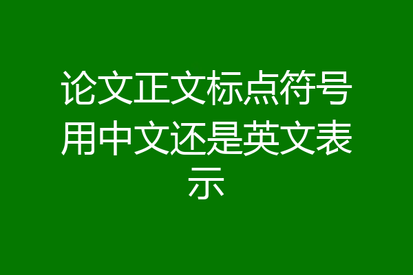 论文正文标点符号用中文还是英文表示