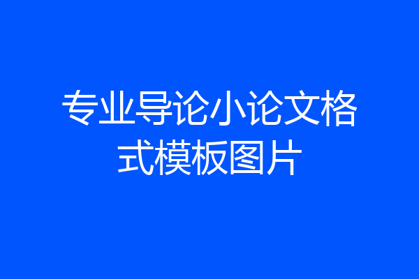 专业导论小论文格式模板图片