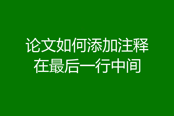 论文如何添加注释在最后一行中间
