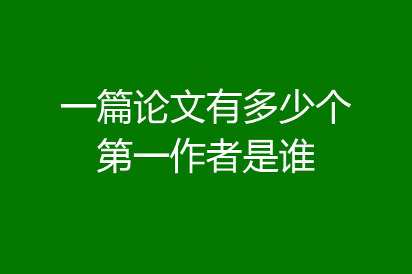一篇论文有多少个第一作者是谁