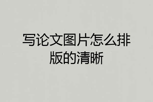 写论文图片怎么排版的清晰