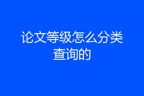 论文等级怎么分类查询的