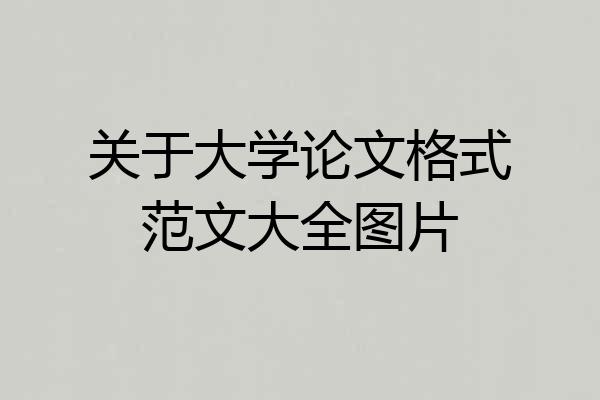 关于大学论文格式范文大全图片