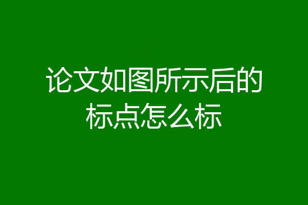 论文如图所示后的标点怎么标