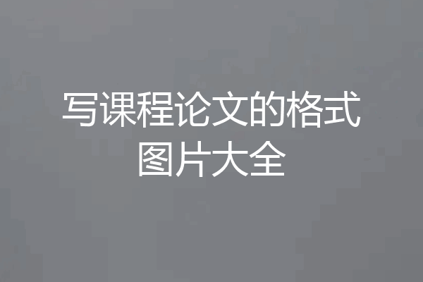 写课程论文的格式图片大全