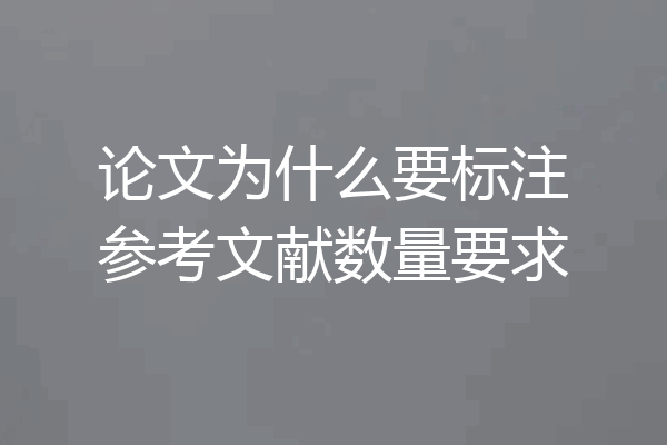 论文为什么要标注参考文献数量要求