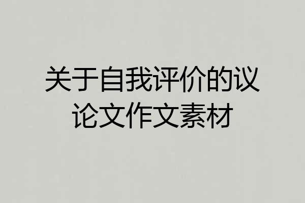 关于自我评价的议论文作文素材