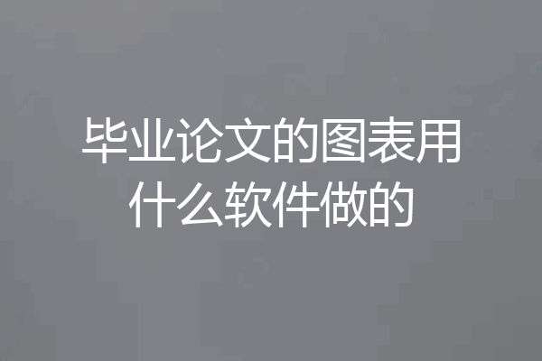 毕业论文的图表用什么软件做的