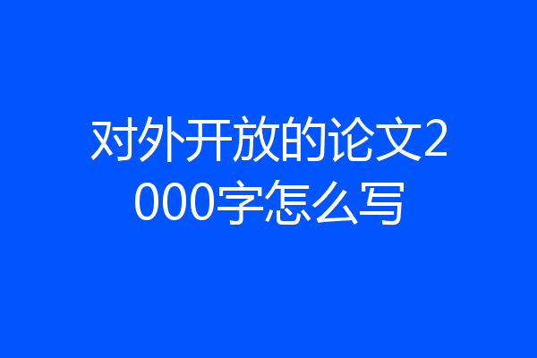 对外开放的论文2000字怎么写