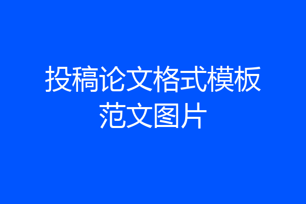投稿论文格式模板范文图片