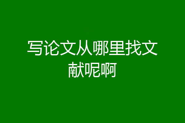 写论文从哪里找文献呢啊