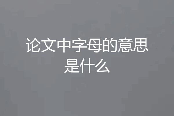 论文中字母的意思是什么