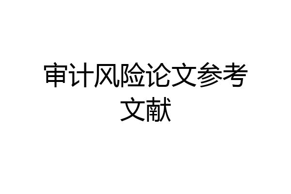 审计风险论文参考文献