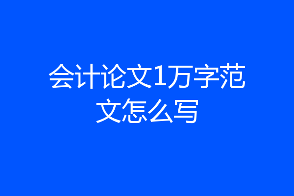 会计论文1万字范文怎么写