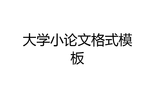 大学小论文格式模板